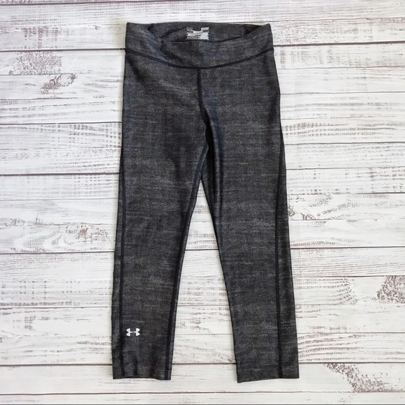 Under Armour Heat Gear Leggings Compression Cropped Capri Tights Small Grey - Picture 4 of 9